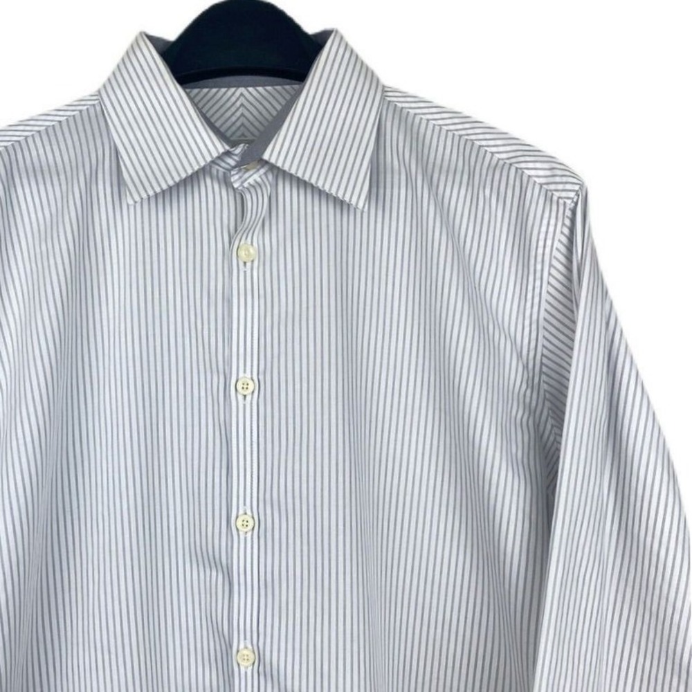 Jhane Barnes Japan Men's 16 34/35 Slim (Large) Non-Iron Button Up Striped Shirt